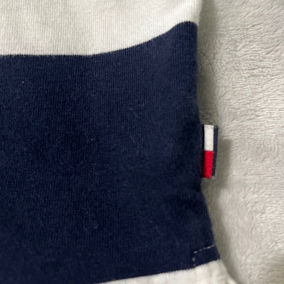 Tommy Hilfiger Rugby Polo Striped Shirt Dress Small Blue White Striped Collared - Picture 7 of 13